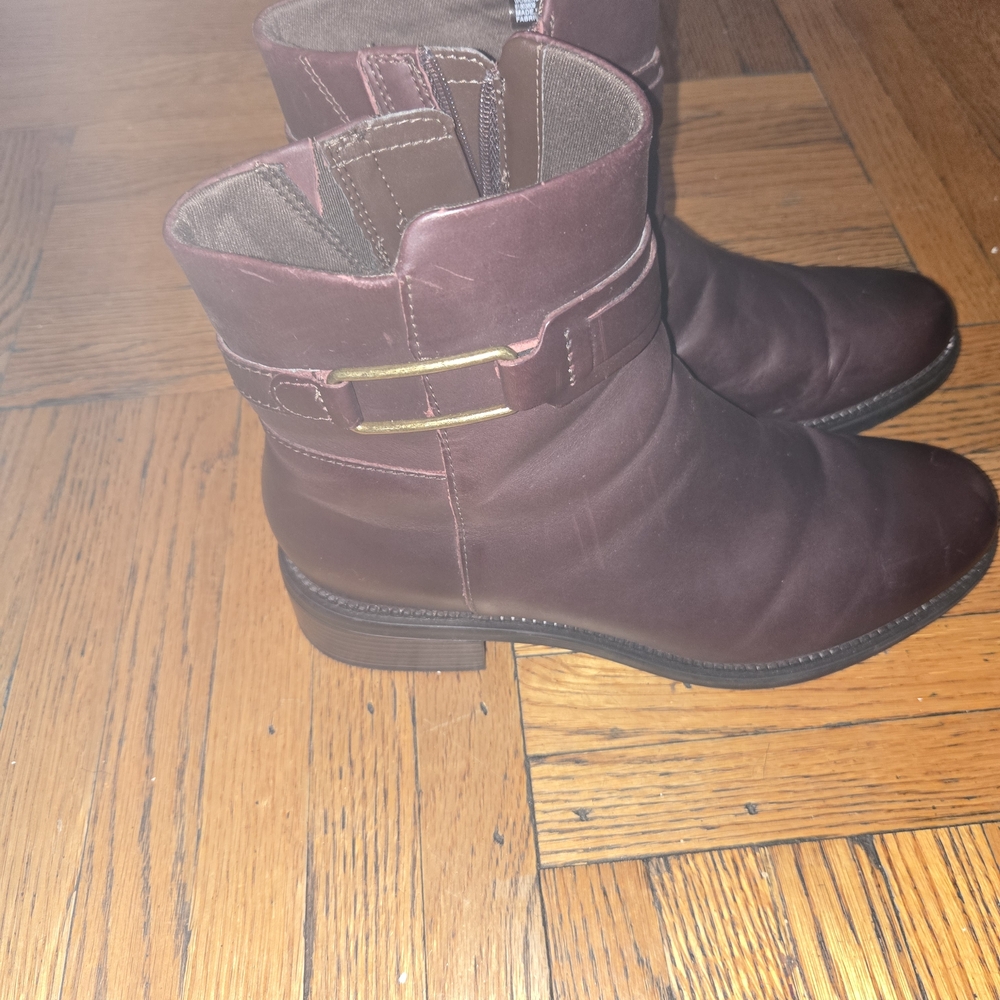 Cloudsteppers by Clarks Maroon Moto Boots